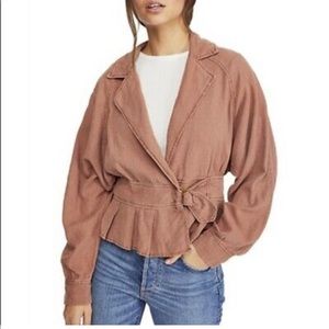 Free People Joani linen Sayulita Skies Jacket sm